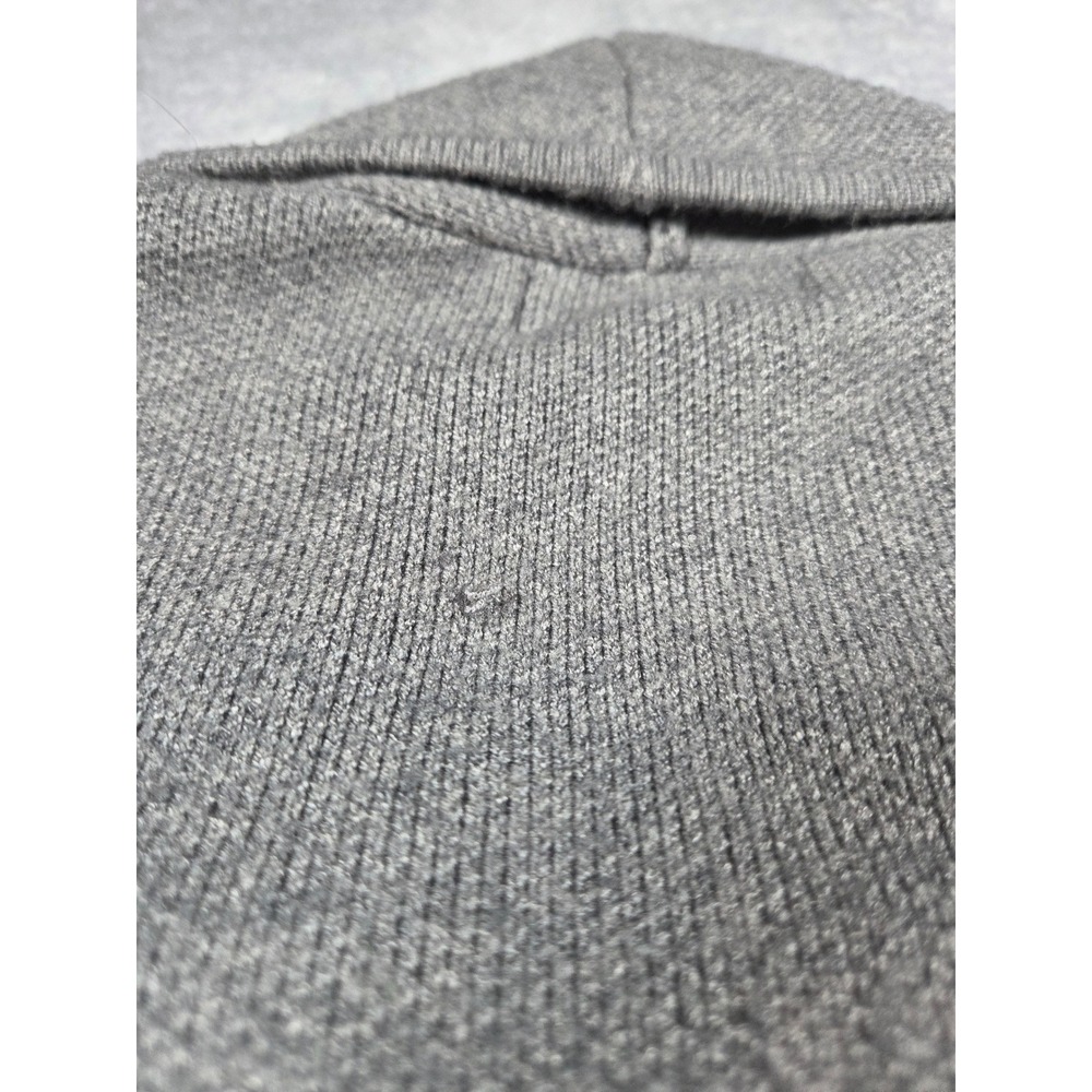 Minimalist Womens Grey Open Front Knit Cardigan Sweater Shawl Cozy Longline Coat - Picture 4 of 8